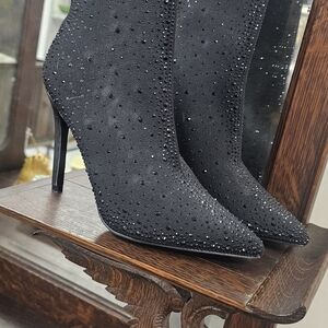 Sparkling Black Ankle Booties